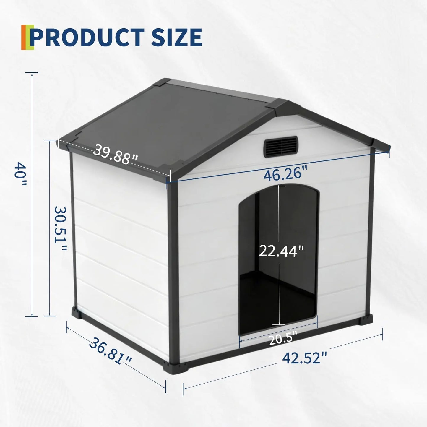 Outdoor Waterproof Insulated Dog House Kennel With Elevated Floor For Large Dogs
