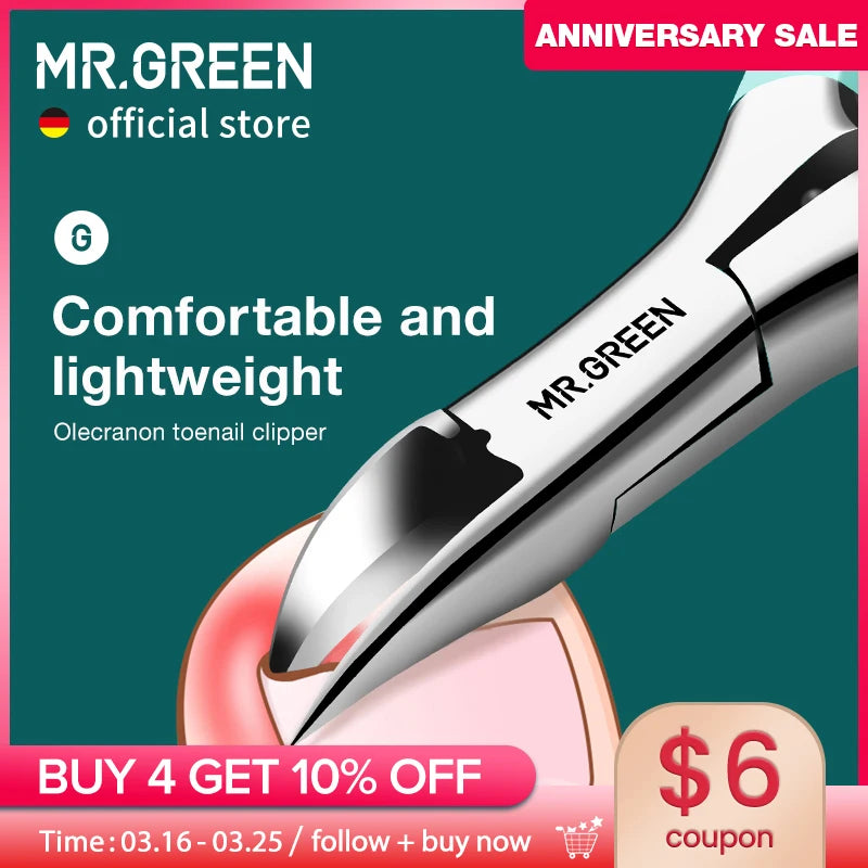 MR GREEN Ingrown Toenail Clippers Stainless Steel Pedicure Tool