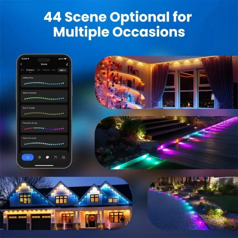 MIMIRGB Smart Permanent Outdoor Eave Lights With App Remote Control