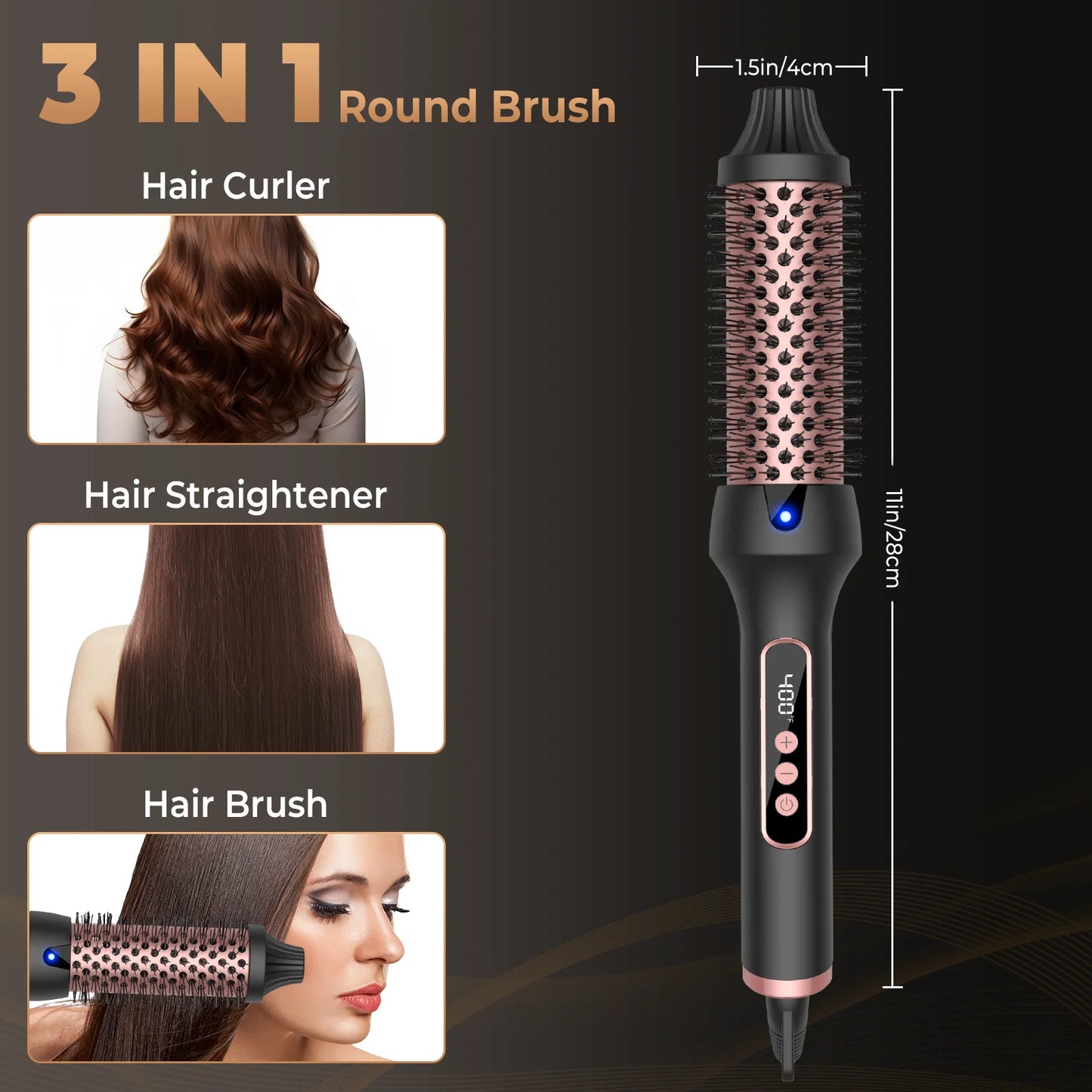 UKLISS Thermal Brush Hot Air Brush And Volumizer Hair Curler