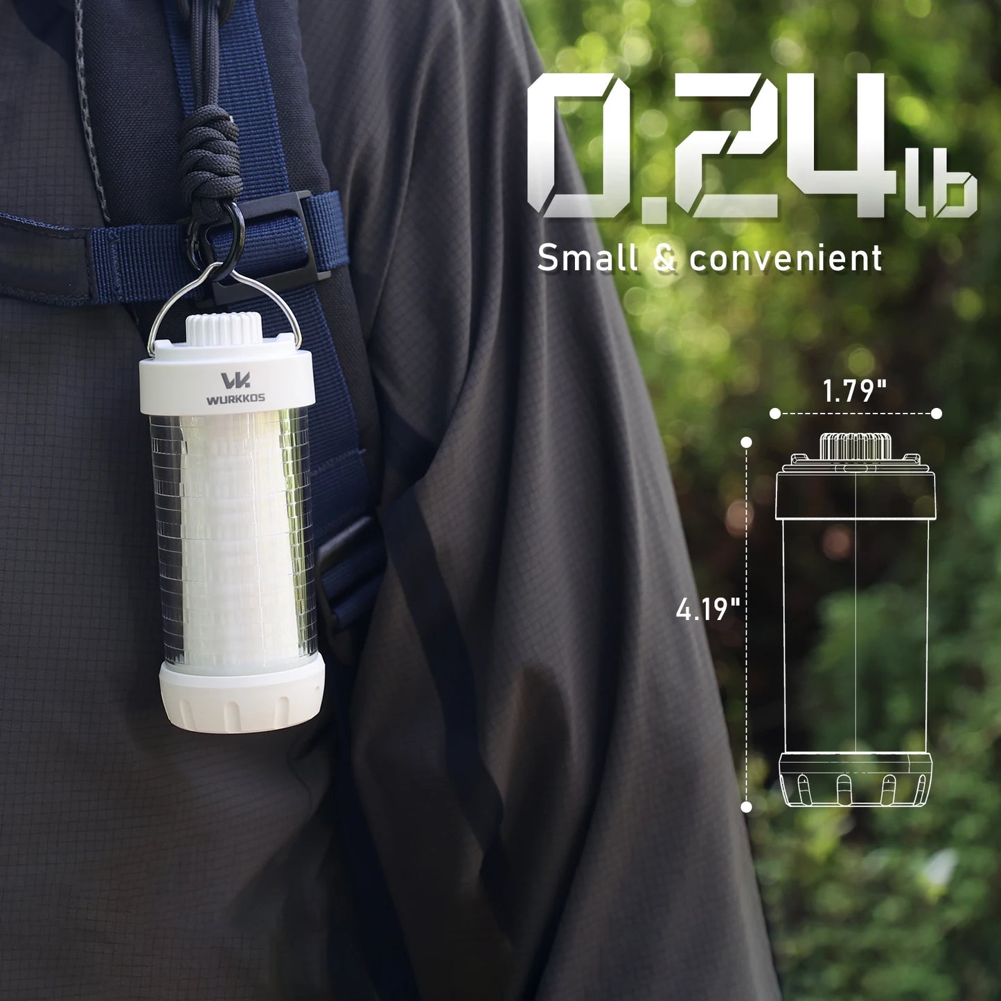 Wurkkos CL01 Camping Lantern 550LM Rechargeable LED Flashlight Waterproof