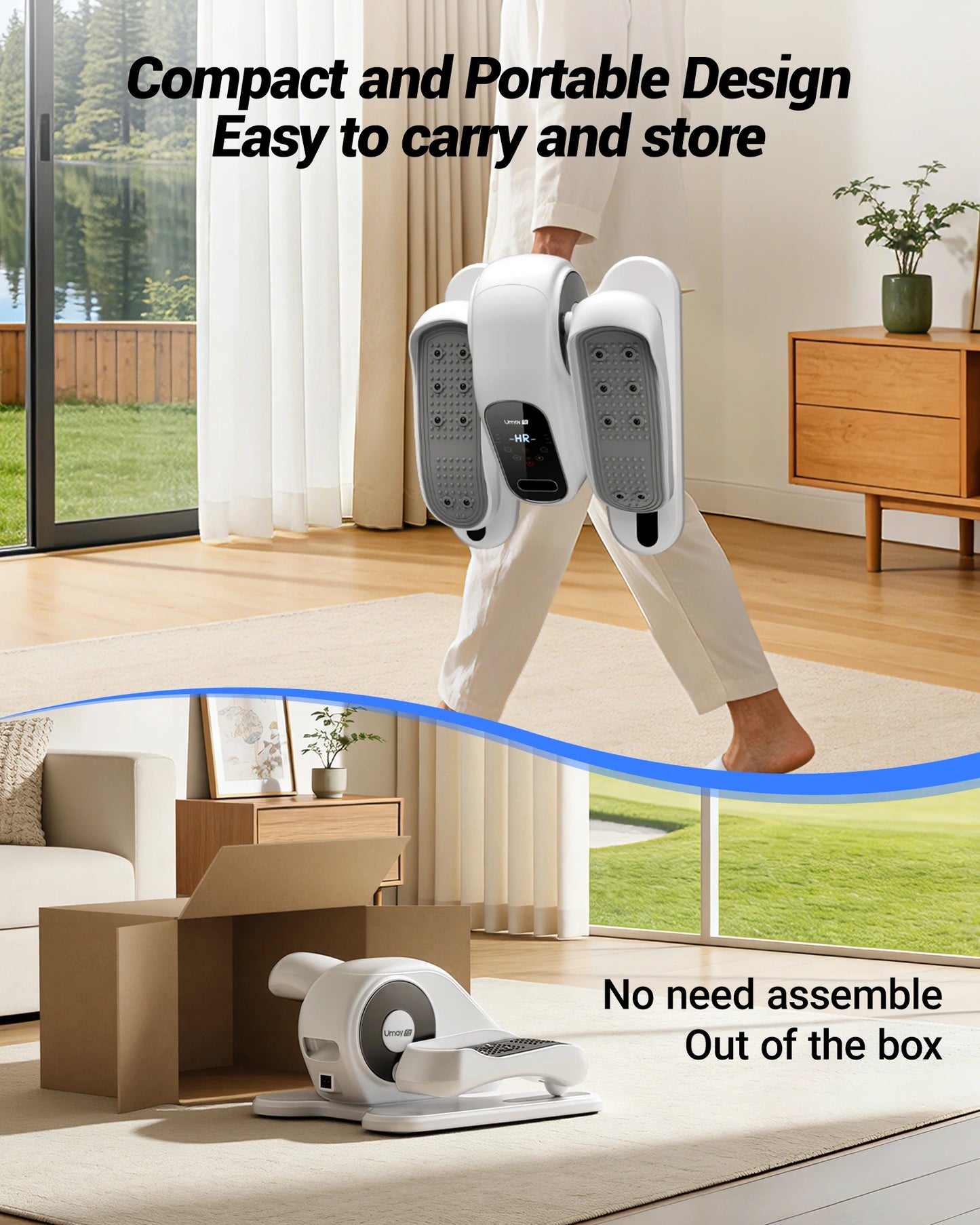 UMAY Electric Under Desk Elliptical Machine Remote Control Home Office