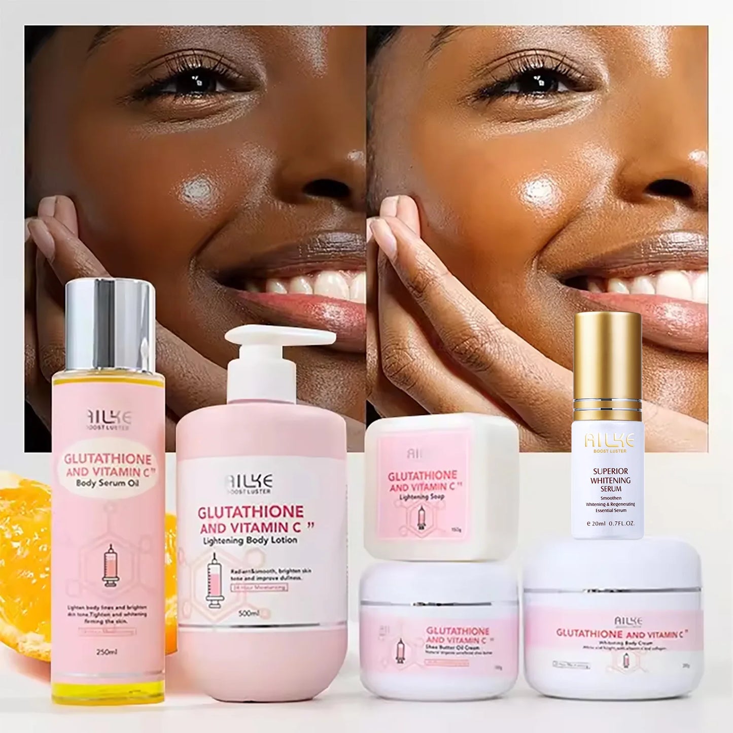 AILKE Brightening Skin Care Set With Vitamin C And Glutathione Moisturizing