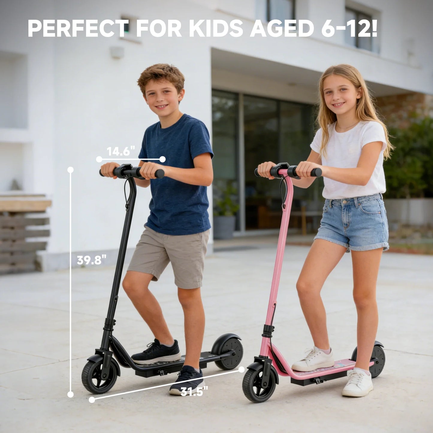 Ladped Kids Electric Scooter 250W 3 Speeds 10 Mile Range