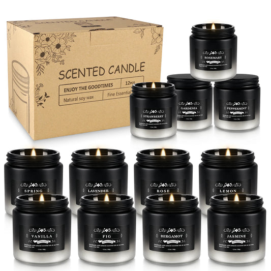 12 Pieces Scented Soy Wax Candles Gift Set For Home Decor