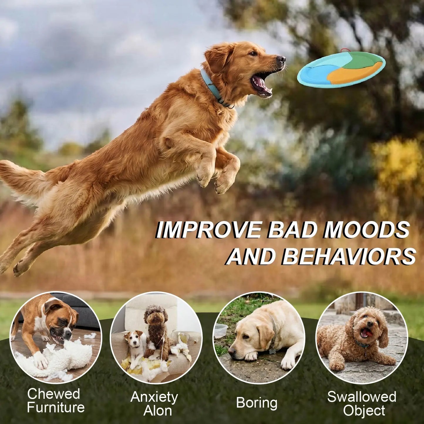 Nylon Dog Frisbee Flying Disc Toy For Fetching Outdoor Play
