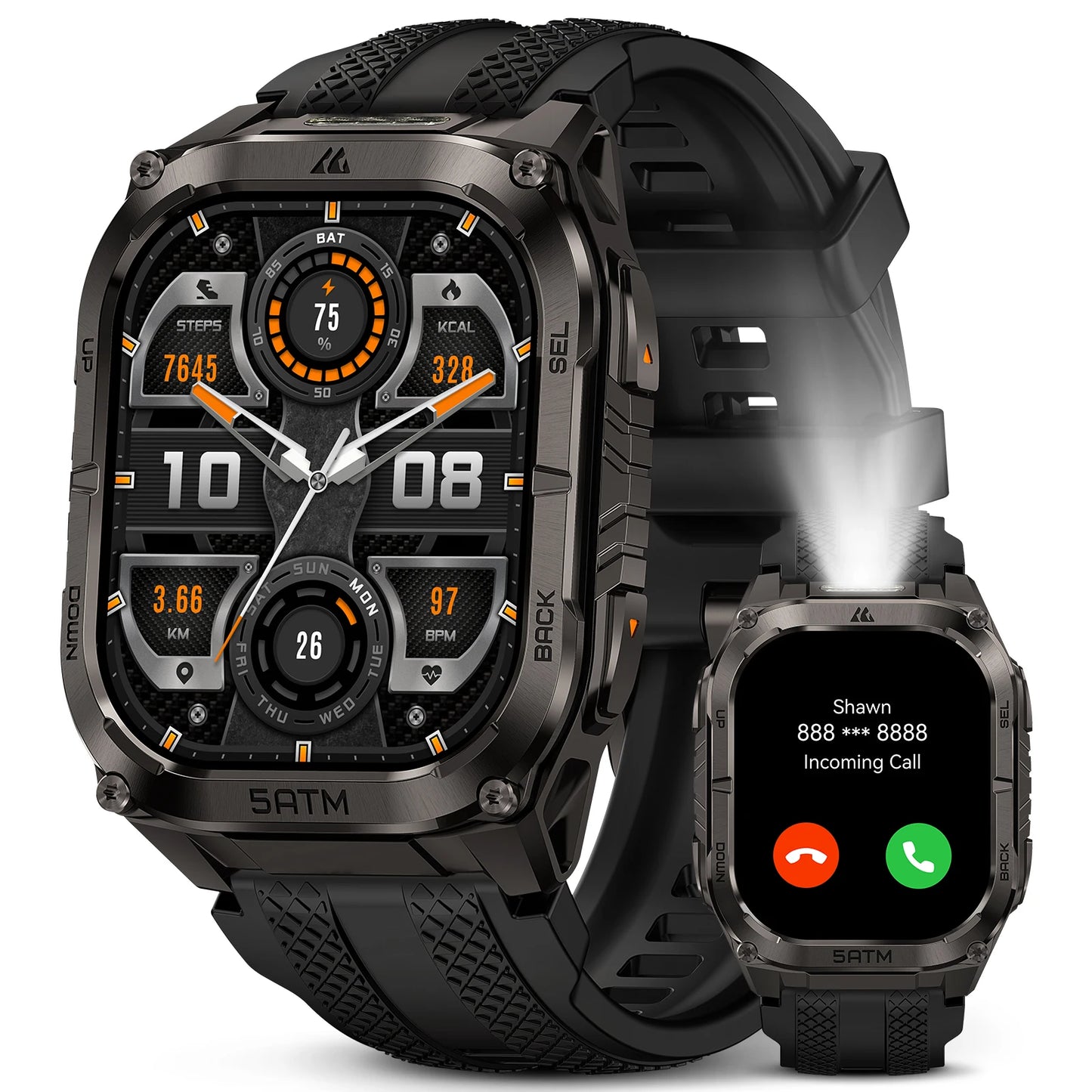 Kospe Tank M4C Rugged Smartwatch With GPS And Health Tracking