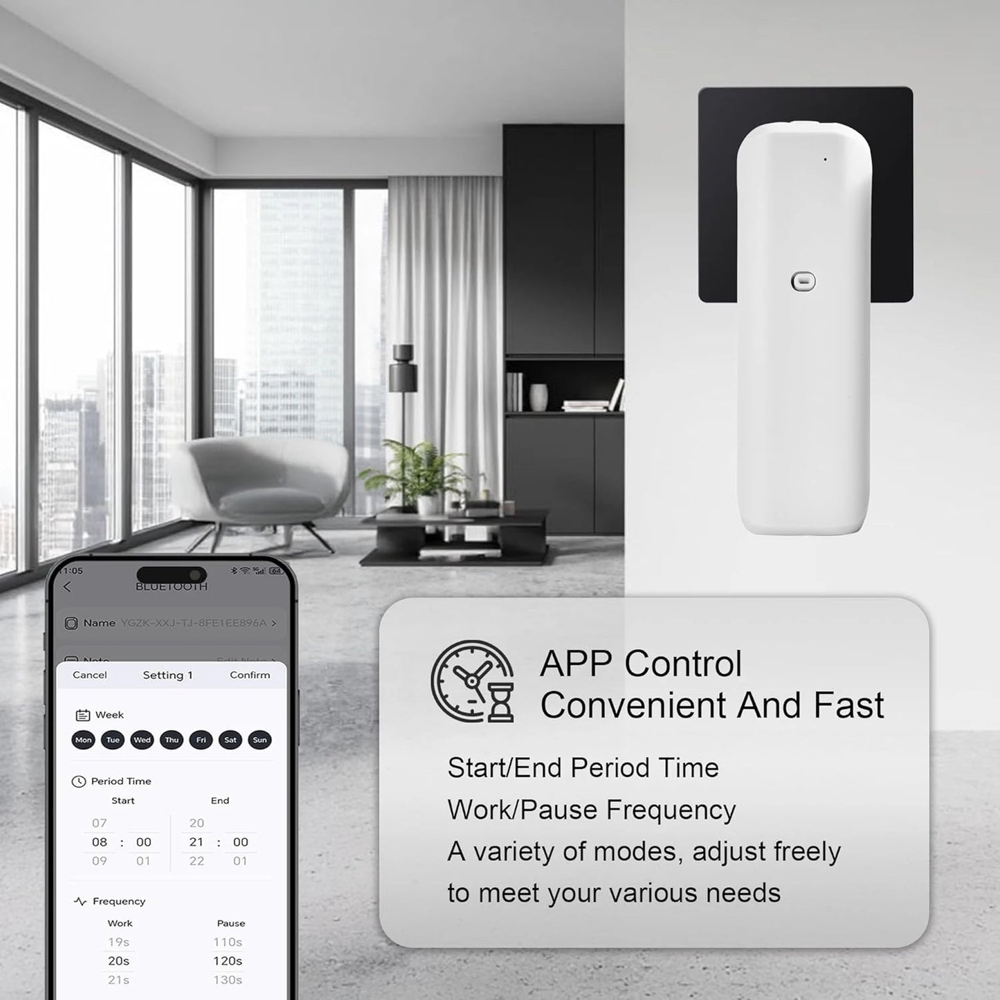 NAMSTE Plug In Oil Diffuser Smart Bluetooth Waterless Aromatherapy