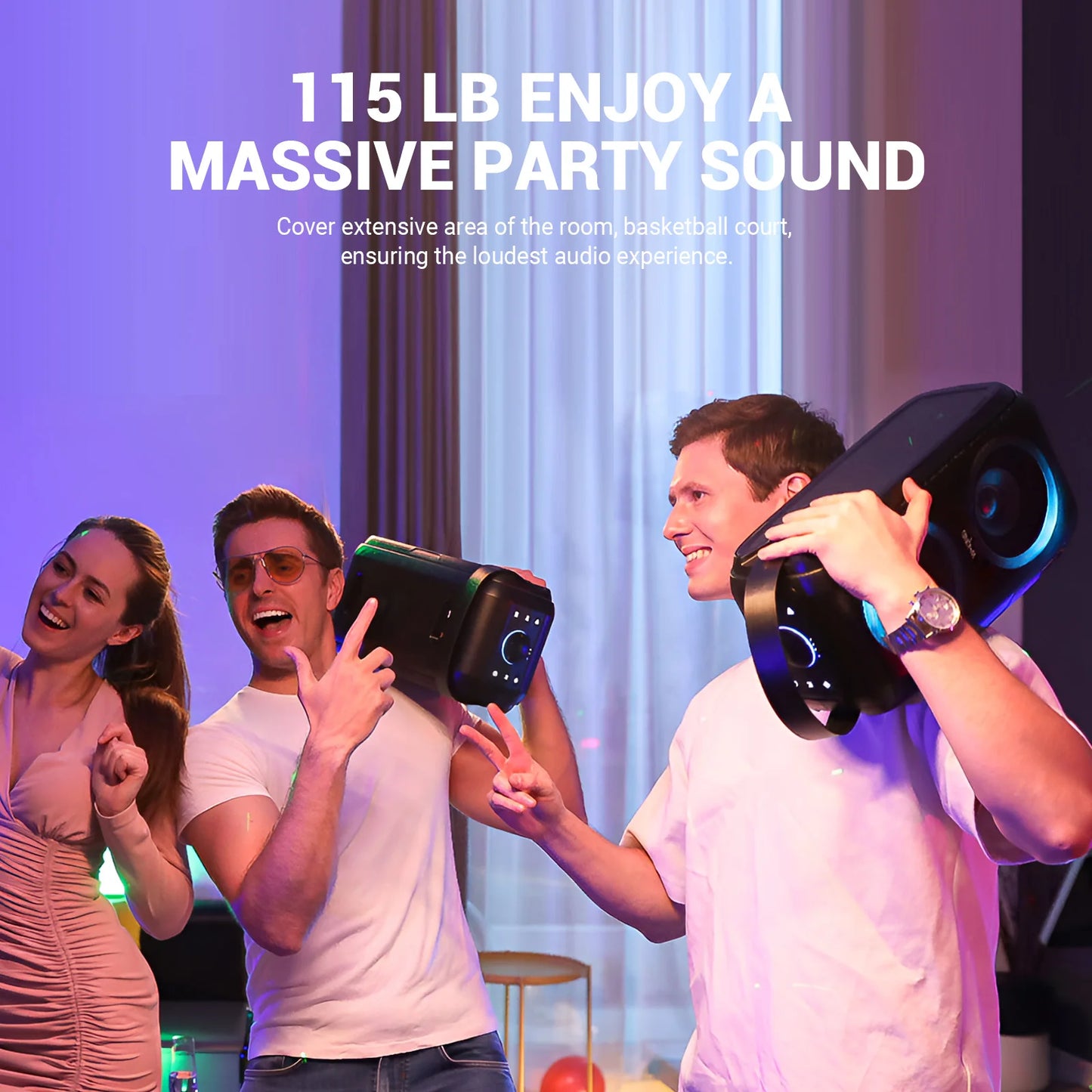 W-King T9-2 80W RMS Portable Bluetooth Speaker System