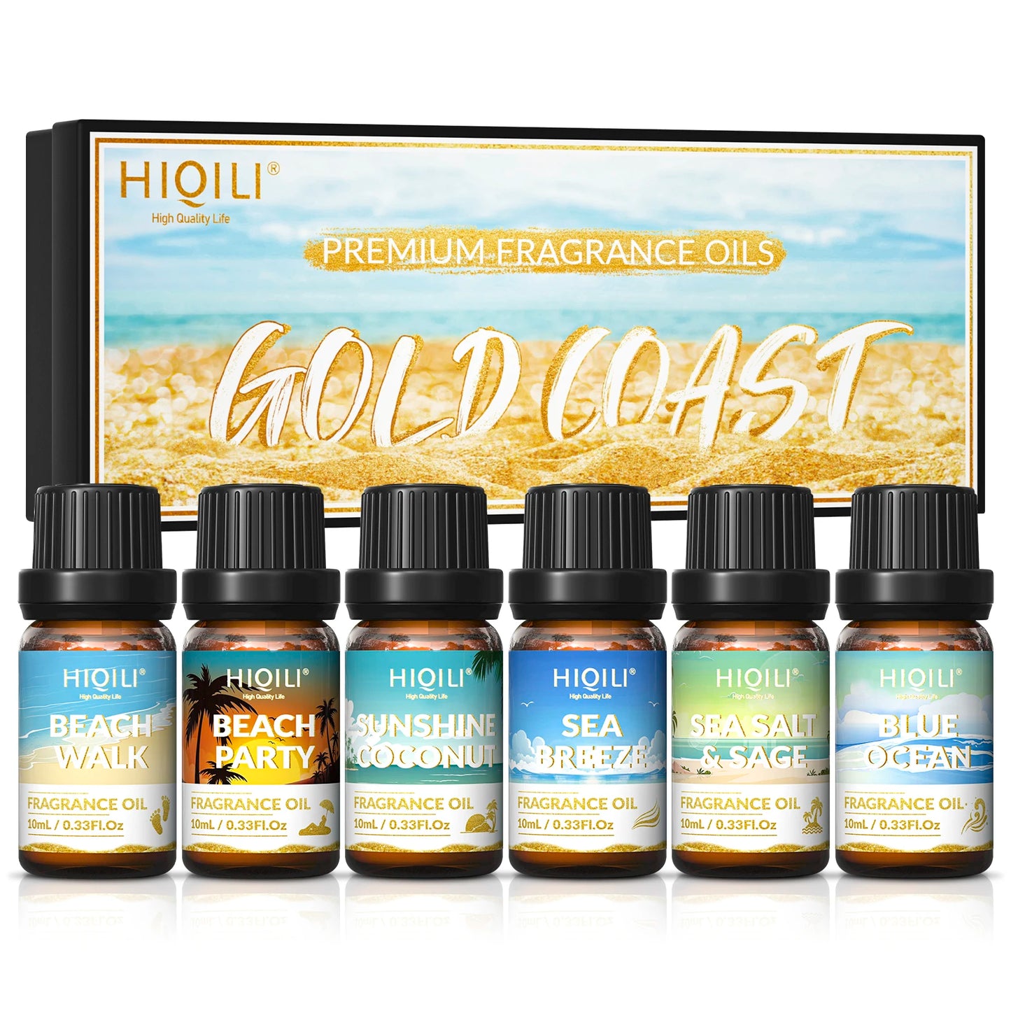 HIQILI Fragrance Oil Set 6 x 10mL Pure Perfume Oils for Diffuser