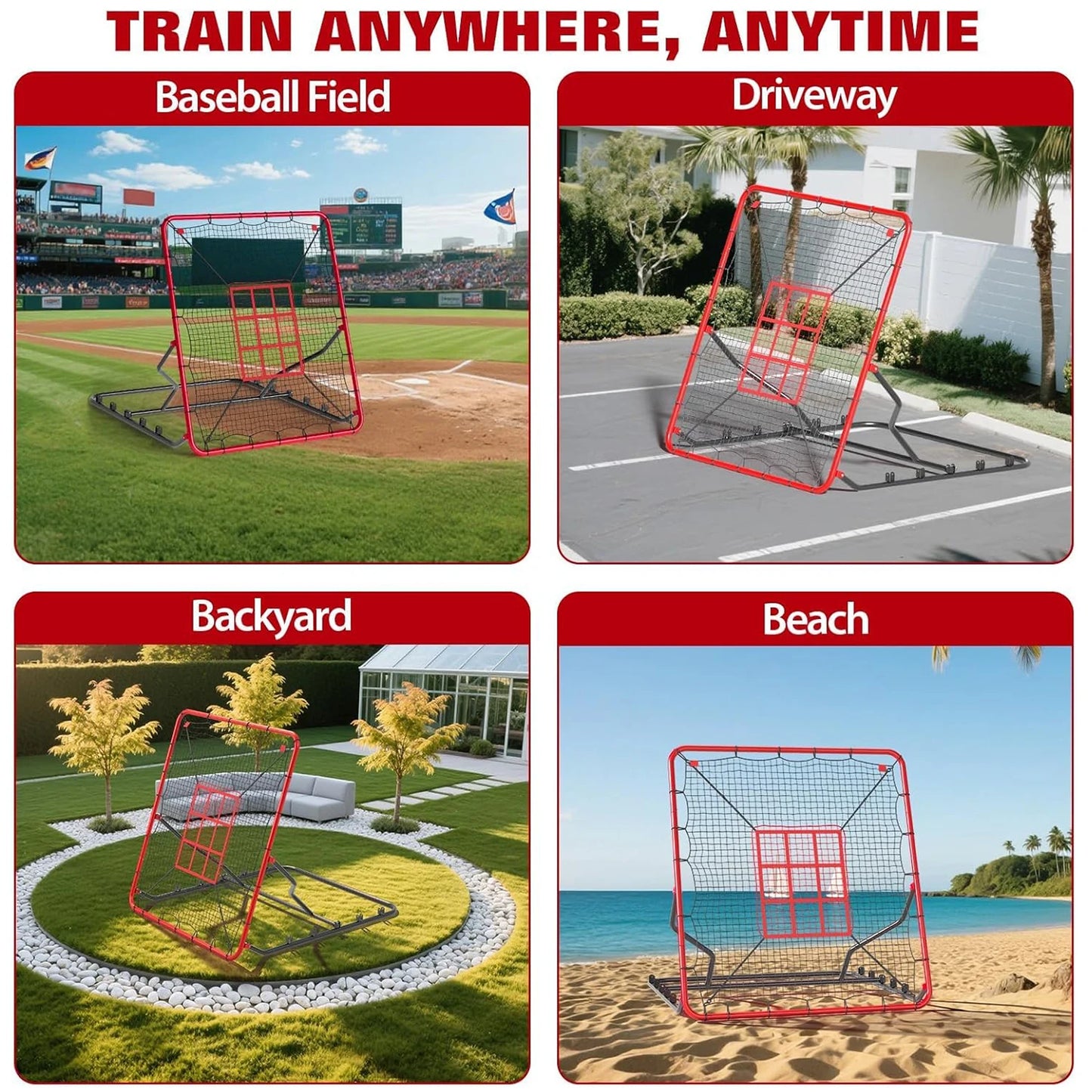 HiMISS Baseball Rebounder Pitchback Net for Multisport Practice