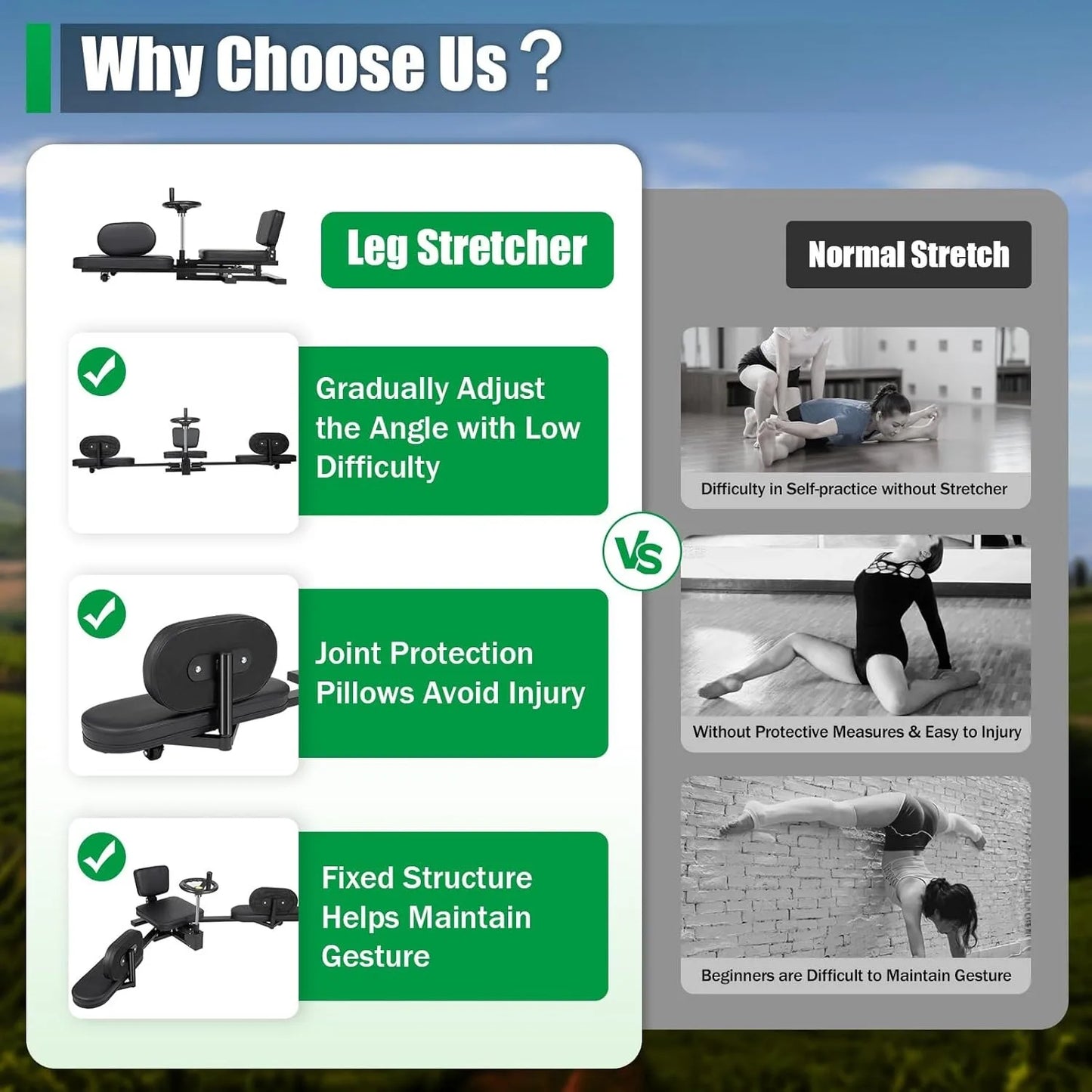 Leg Stretcher and Hip Stretcher for Home Gym Strength Training