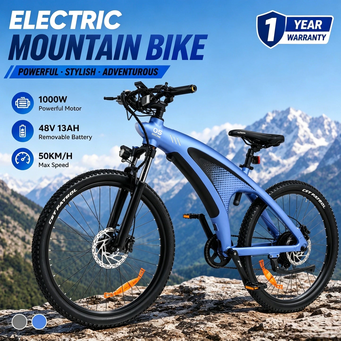 HUANCI Q5 1000W 48V 13Ah Electric Bike For Adults Commuter