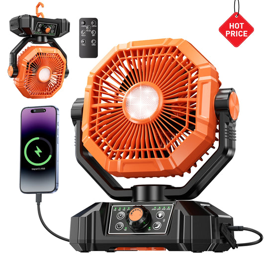 ColdSky 20000mAh Battery Camping Fan With LED Lantern 8 Speed