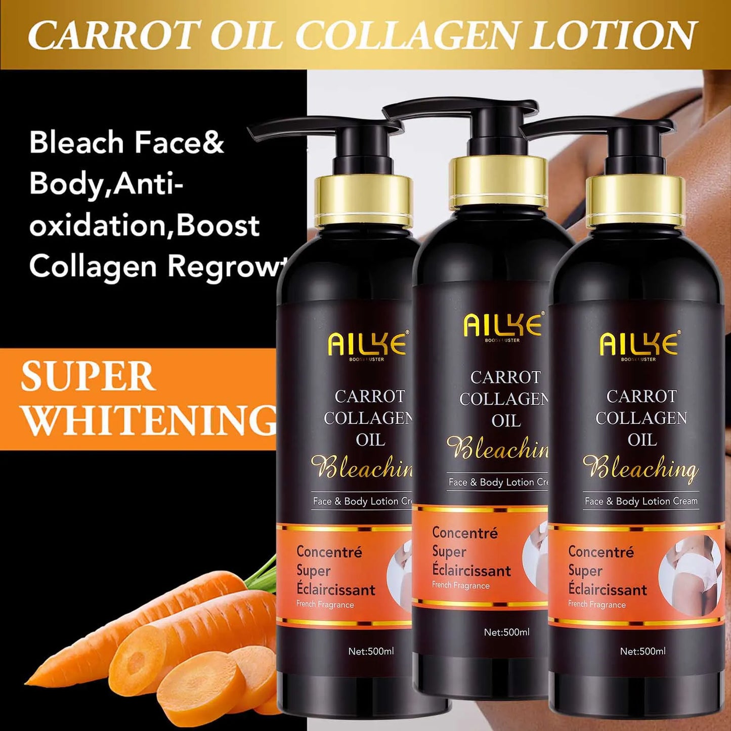AILKE Skin Whitening Face Serum With Organic Collagen And Moisturizing