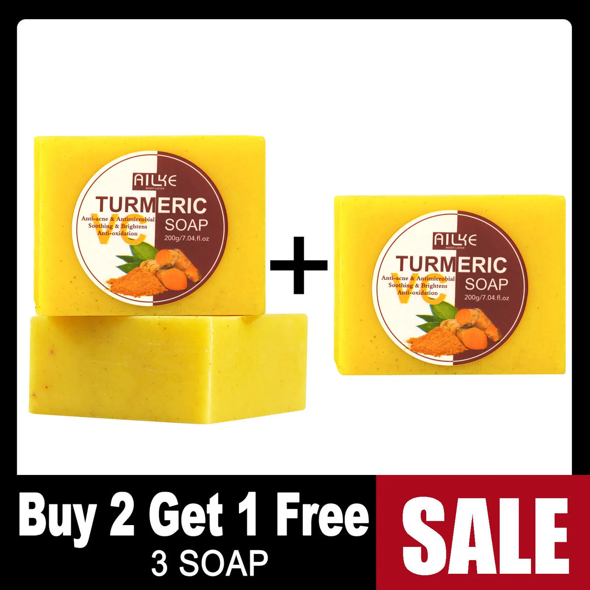 AILKE Organic Turmeric Skincare Set for Brightening and Acne Care