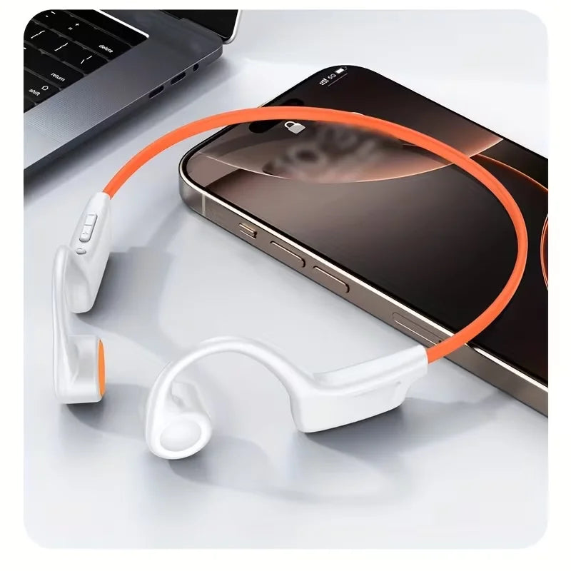Open Ear Bone Conduction Wireless Headphones With Built In Mic