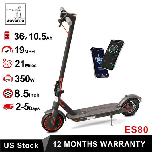 AOVOPRO ES80 Electric Scooter 350W 19 MPH Foldable Adult
