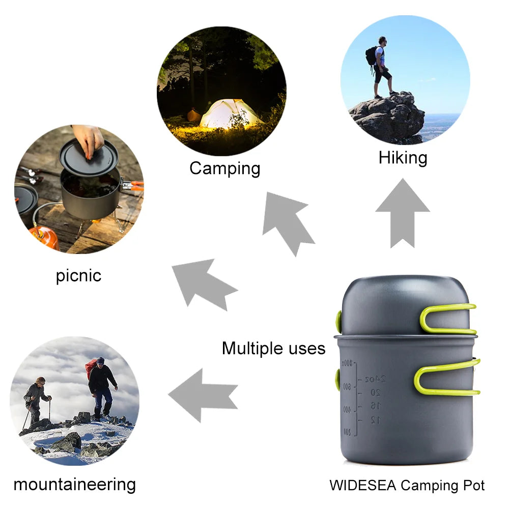 Widesea Ultralight Camping Cookware Set For Outdoor Cooking