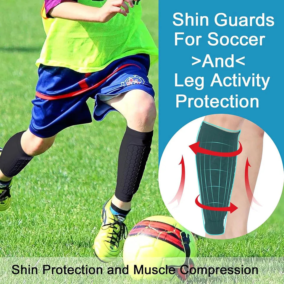 Football Shin Guard Sleeves With Foam Calf Compression Pads For Soccer
