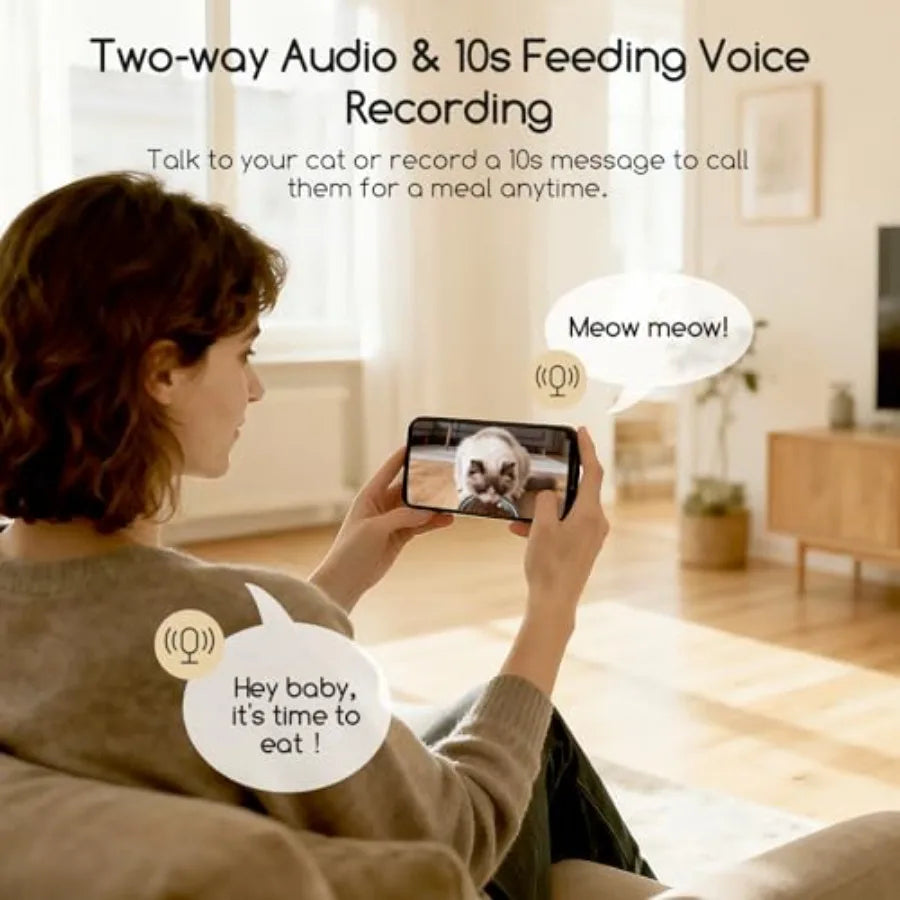 Automatic Cat Feeder With Camera 1080P 5G WiFi App Control