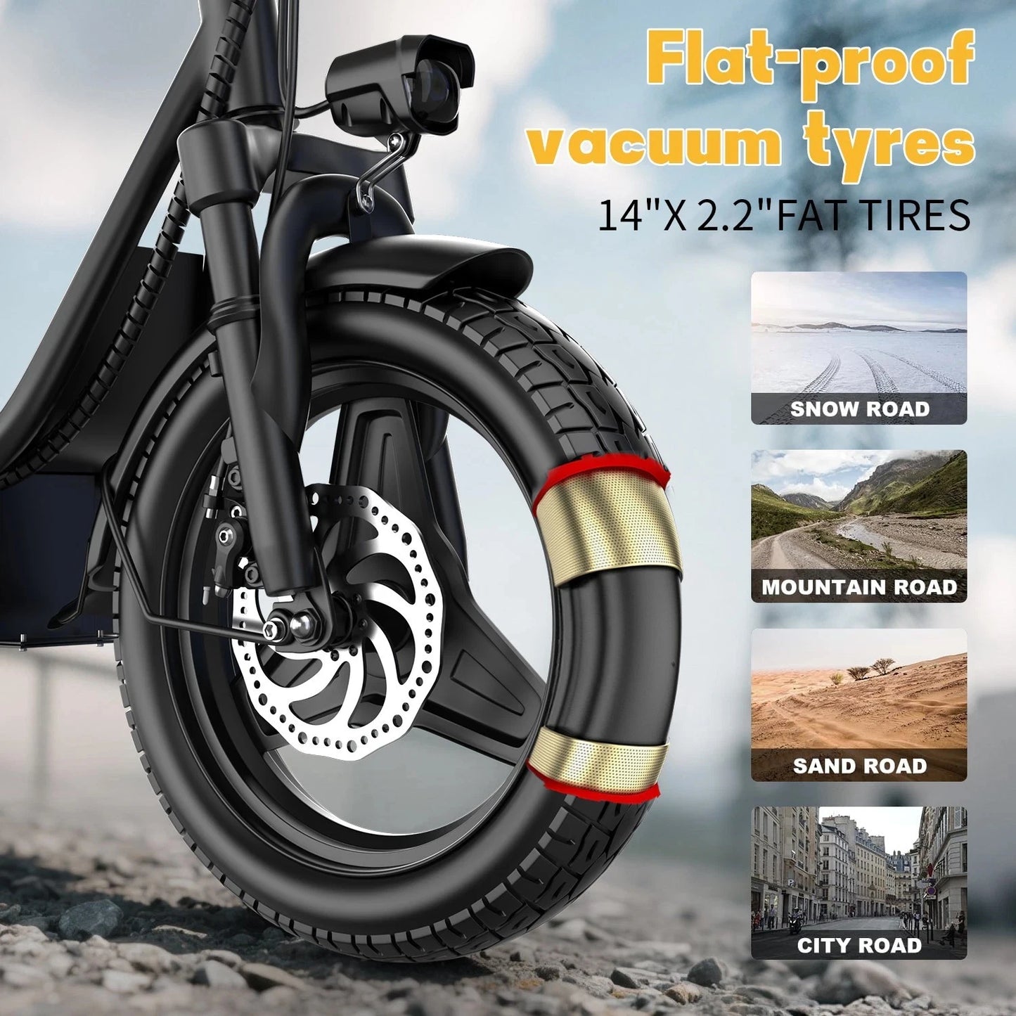UPlee GQ8 Electric Folding Bike For Adults 250W 48V Battery