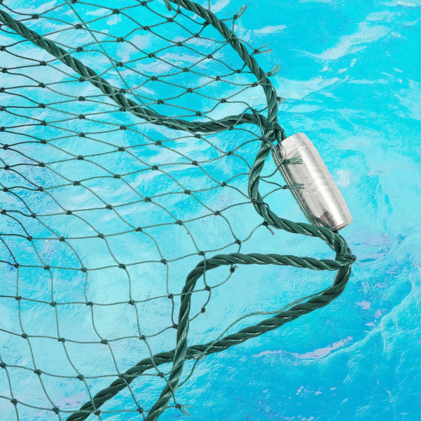 Bymaocar 20M Fishing Drag Net With Iron Sinkers Green Polyethylene Seining Net