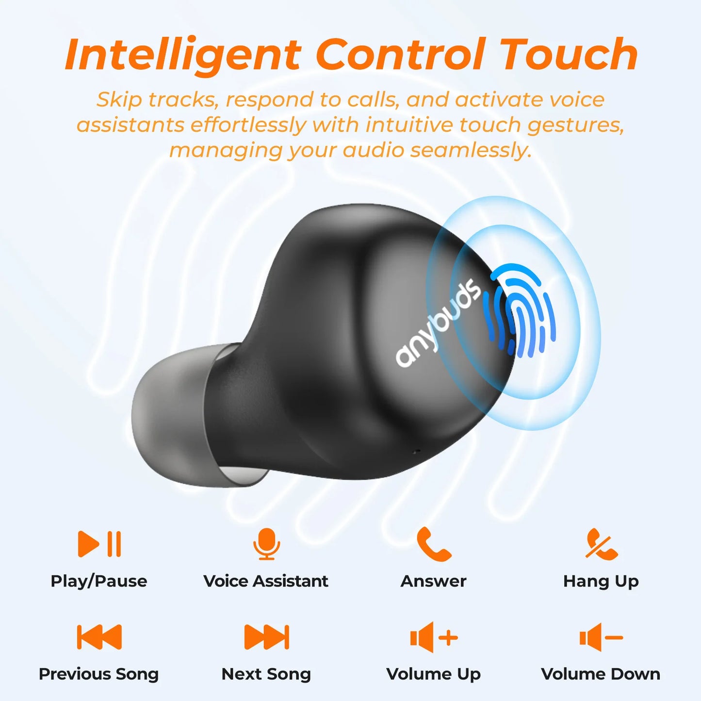TOZO TWS Earbuds Bluetooth Headphones HD Calls IPX5 Touch Controls