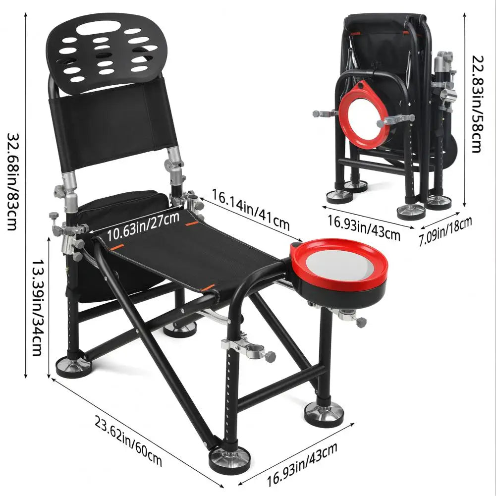 Adjustable Fishing Chair With Backrest And Rod Holder