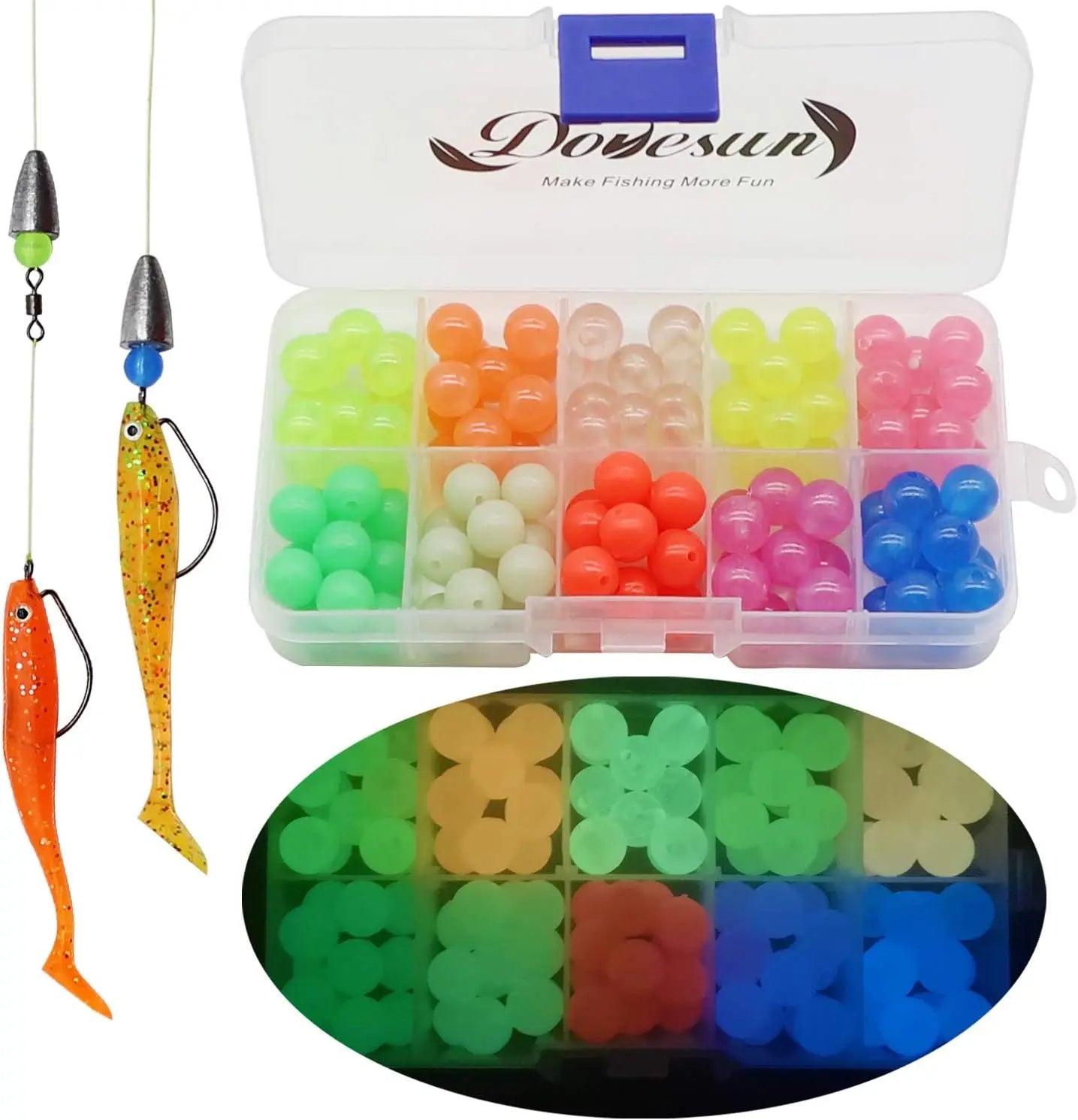 Glow In The Dark Fishing Beads Kit Luminous Night Fishing