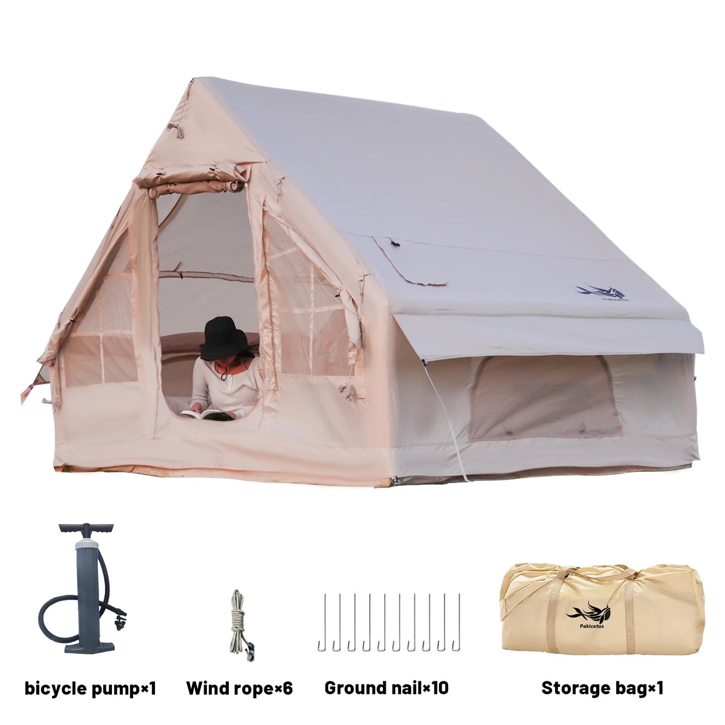 Pakicetus Inflatable Camping Tent For Adults Luxury Quick Stove Plug