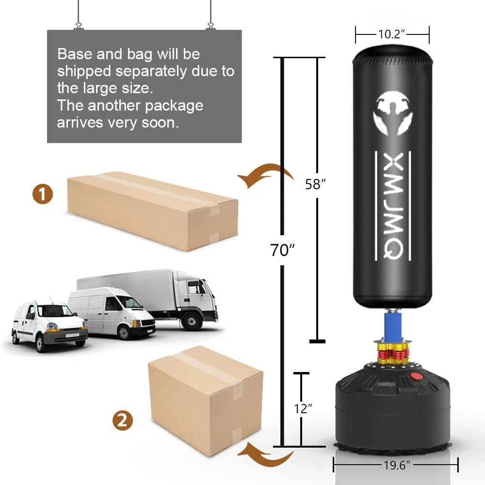 LEKARO Standing Boxing Post With Gloves Home Training Sandbag