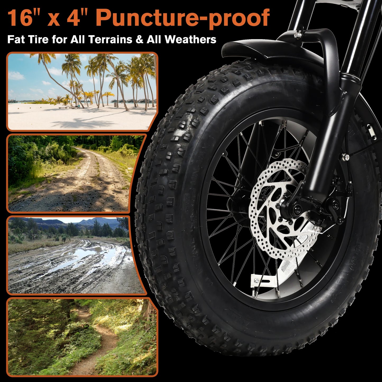 Bodywel M16 Pro Fat Tire Electric Bike With Removable Battery 40 Mile Range