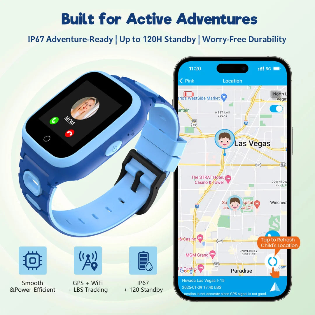 4G Kids Smartwatch Location Tracking Waterproof SIM Card Video Call