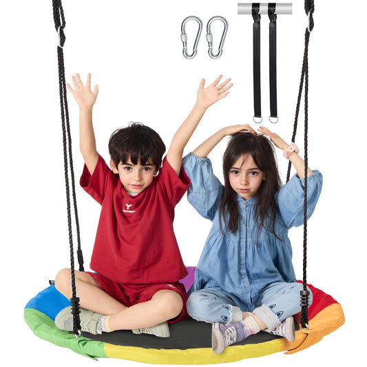 SucceBuy Tree Swing Saucer With Straps 750lbs Capacity