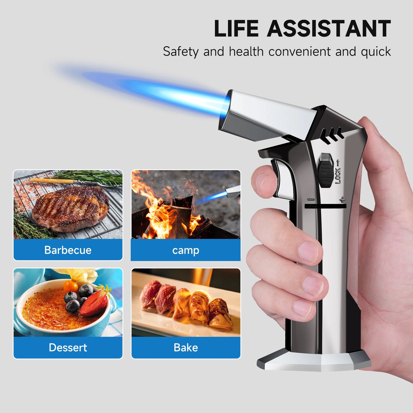 Peaks Comforts Butane Kitchen Torch Refillable Culinary Torch