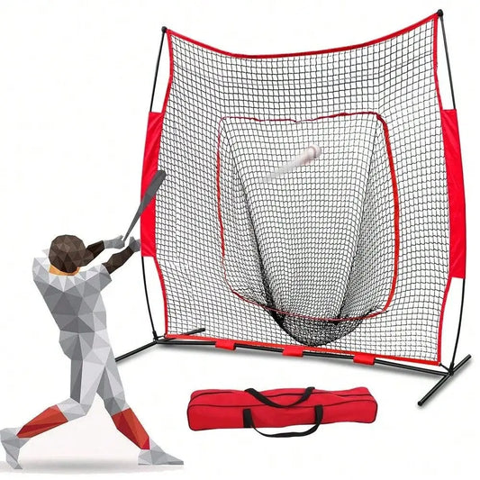 Baseball Softball Practice Hitting Pitching Net With Carry Bag And Strike Zone