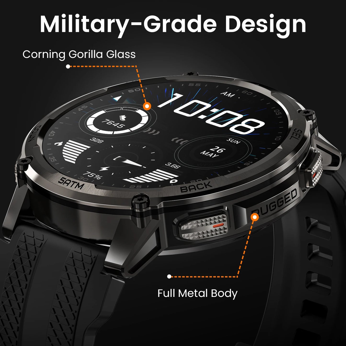 KOSPET Tank T4C Smartwatch Outdoor Rugged GPS Waterproof Fitness Tracker