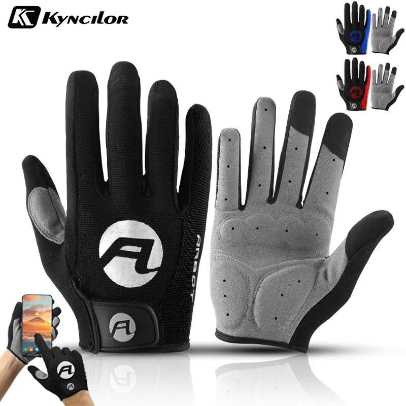 Cycling Gloves Full Finger MTB Padded Anti Slip Touchscreen Grips