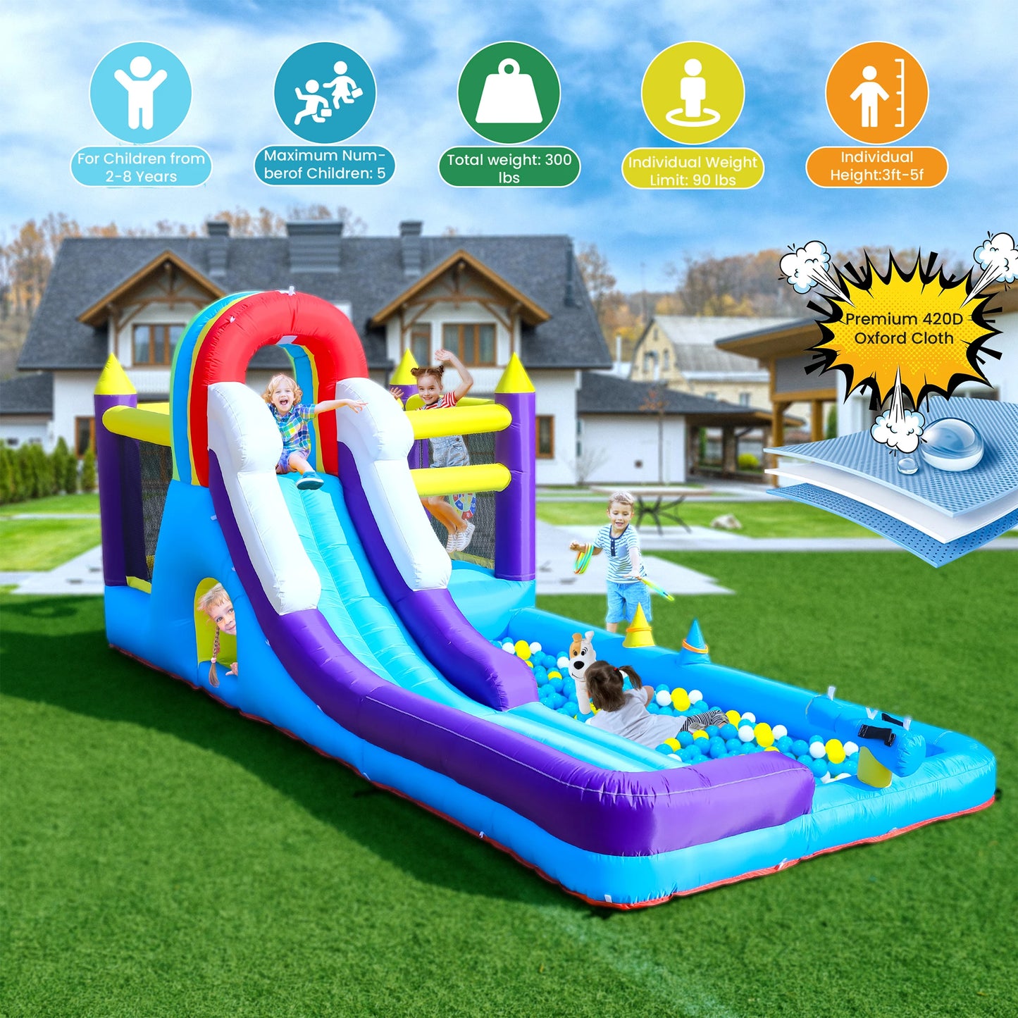 RTS Inflatable Water Slide With Splash Pool For Backyard Party