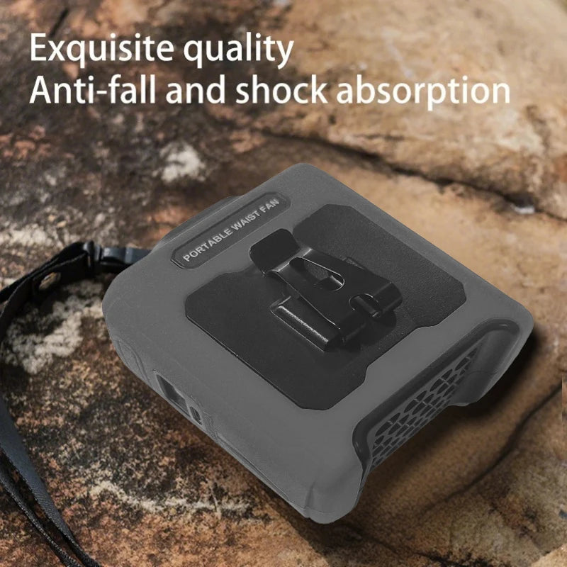 10000mAh Portable Waist Clip Fan With Flashlight For Outdoor Use
