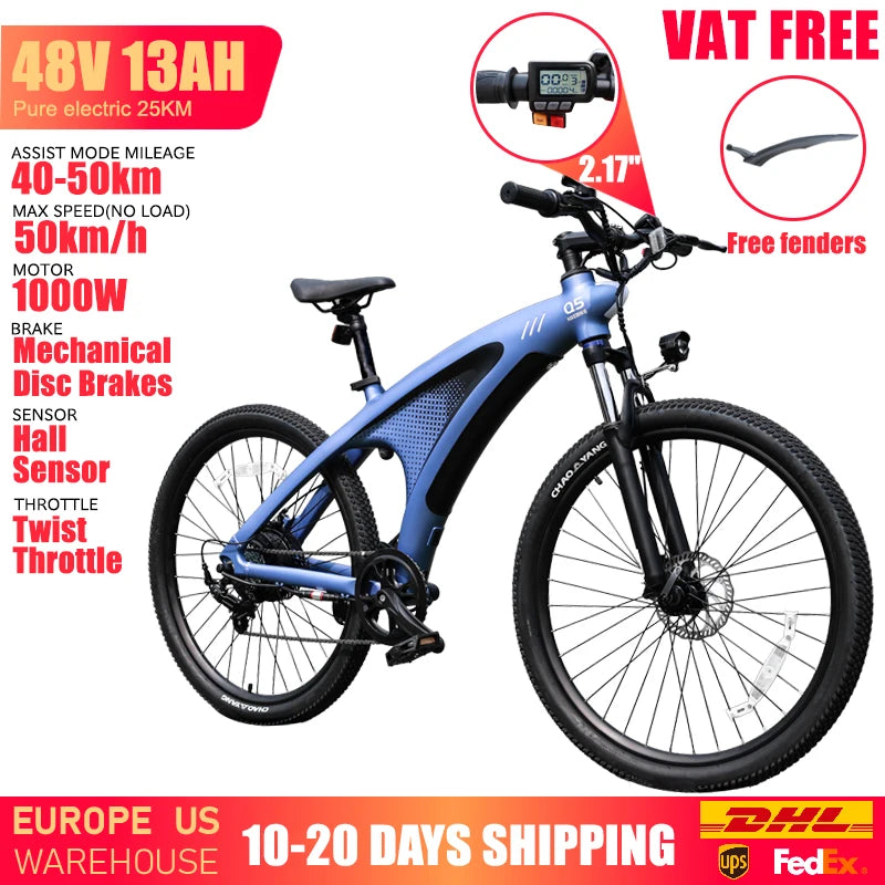 HUANCI Q5 1000W 48V 13Ah Electric Bike For Adults Commuter