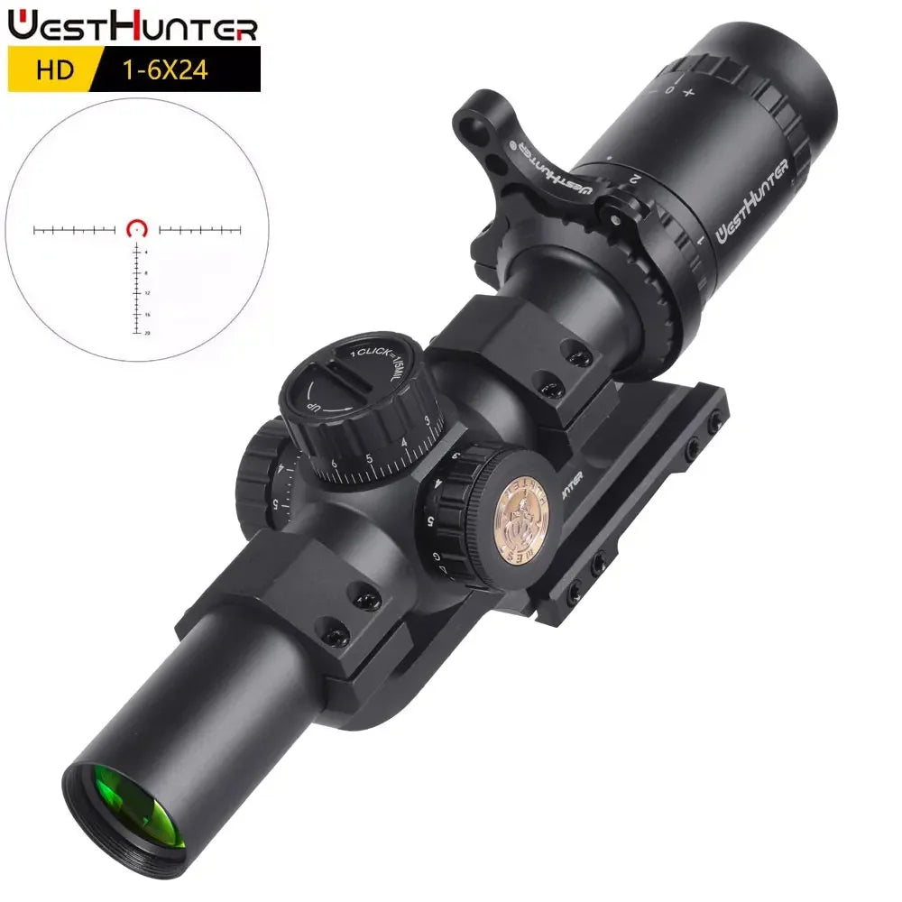 WestHunter HD 1-6X24 IR LPVO Riflescope With Green Red Illumination