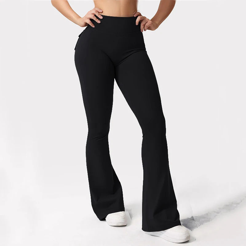 Women's Yoga Flare Trousers High Waist Tummy Control Leggings