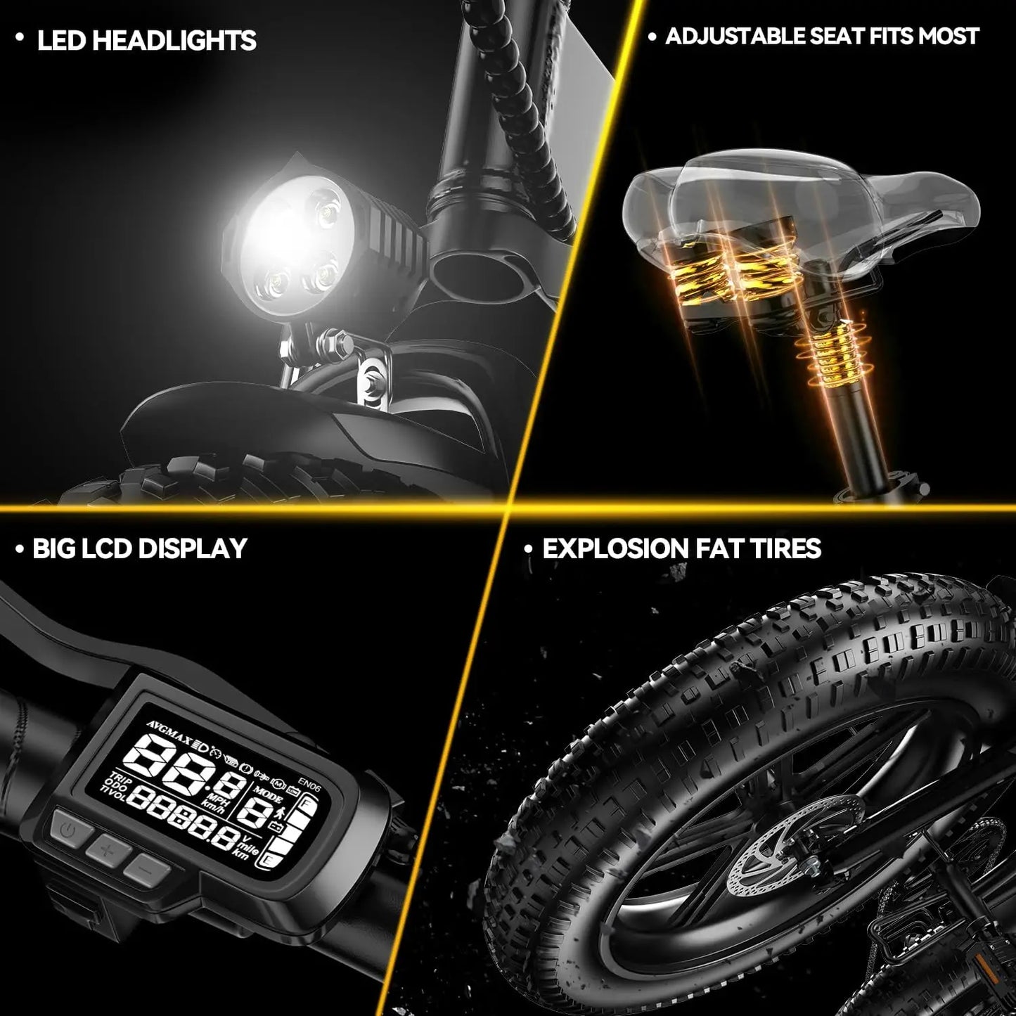 Cybervelo 1000W Foldable Electric Bike For Urban Commuting