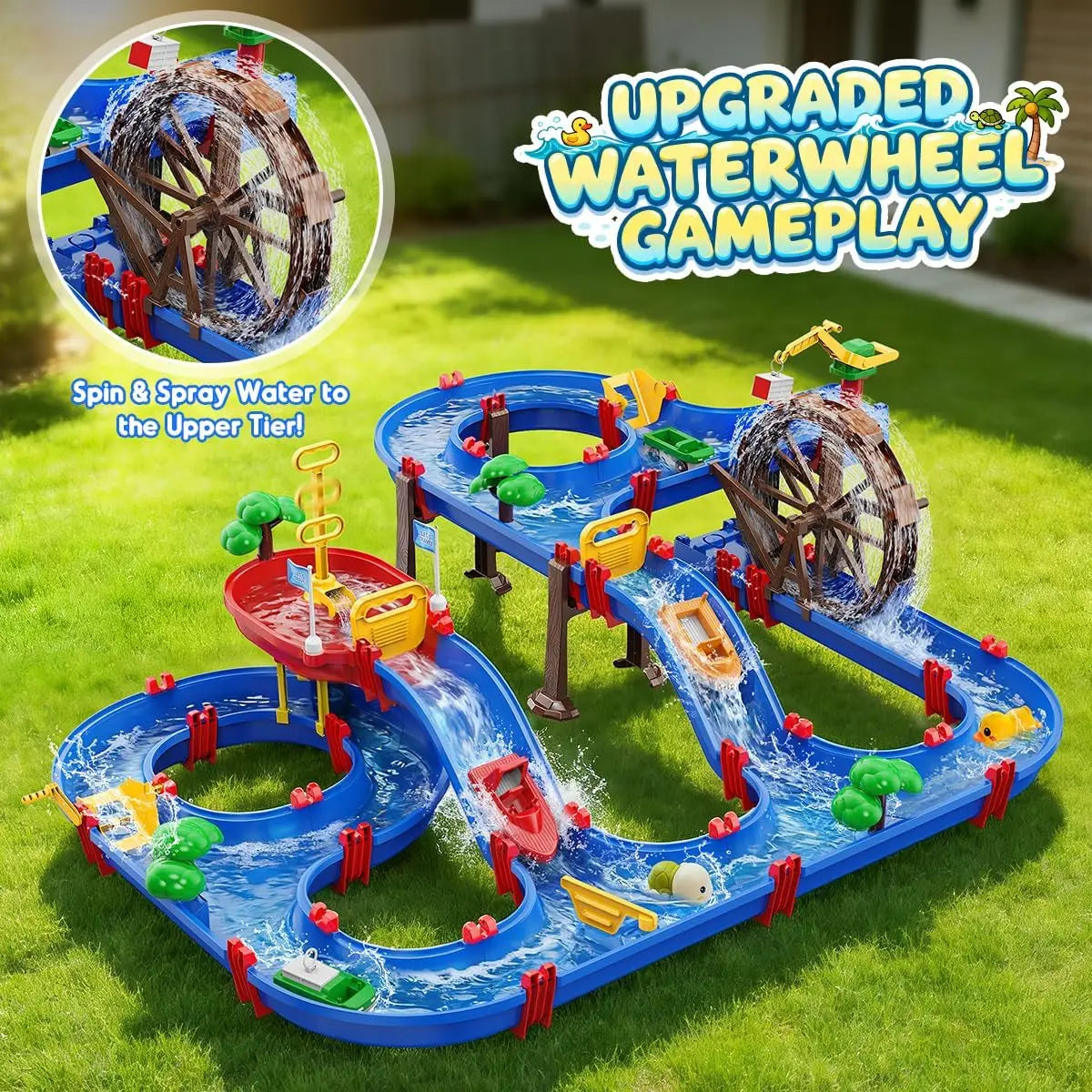 VATOS Summer Outdoor Water Wheel Toy Water Table Backyard