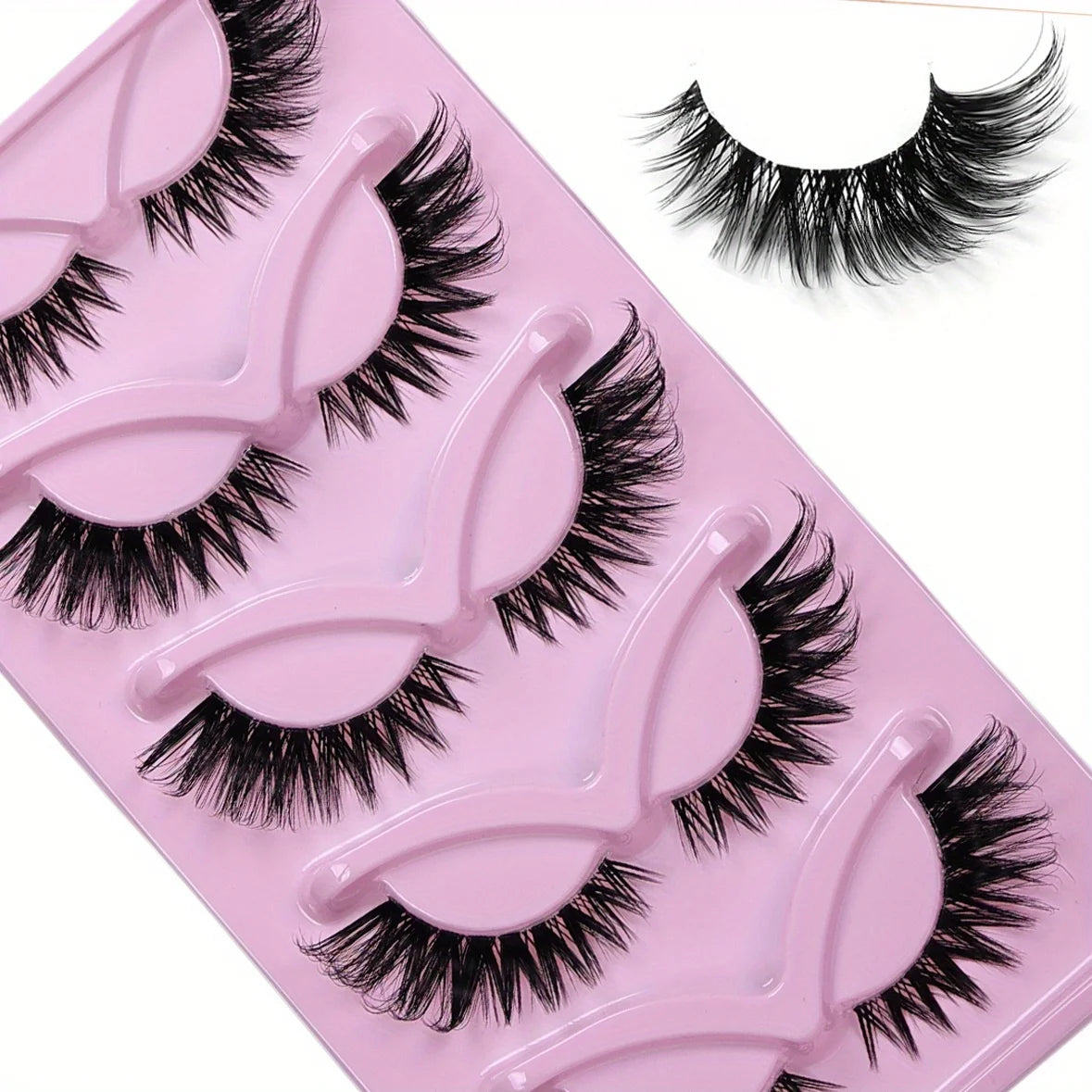 JIEFUXIN Cat Eye False Eyelashes 45 Pairs Winged Lashes