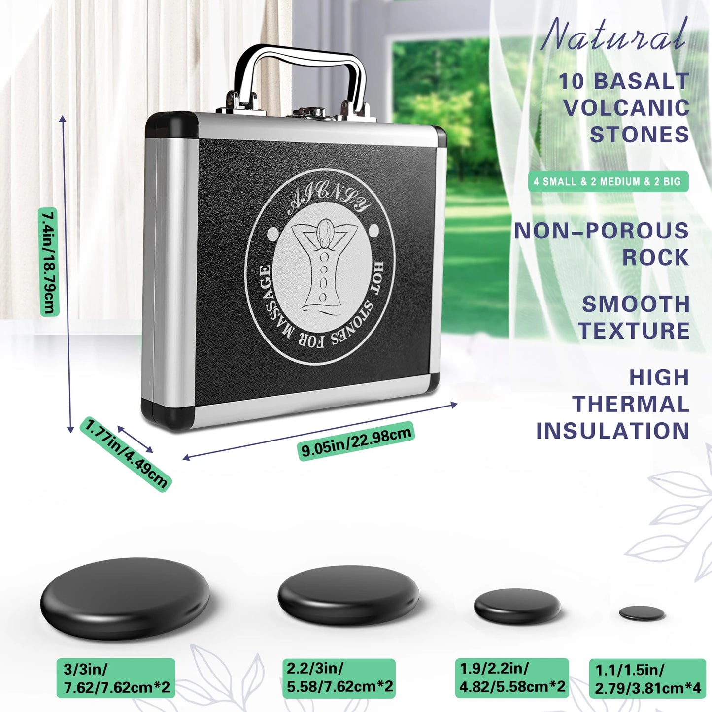 HolistHeal Hot Stone Massage Set With Temperature Adjustment Kit