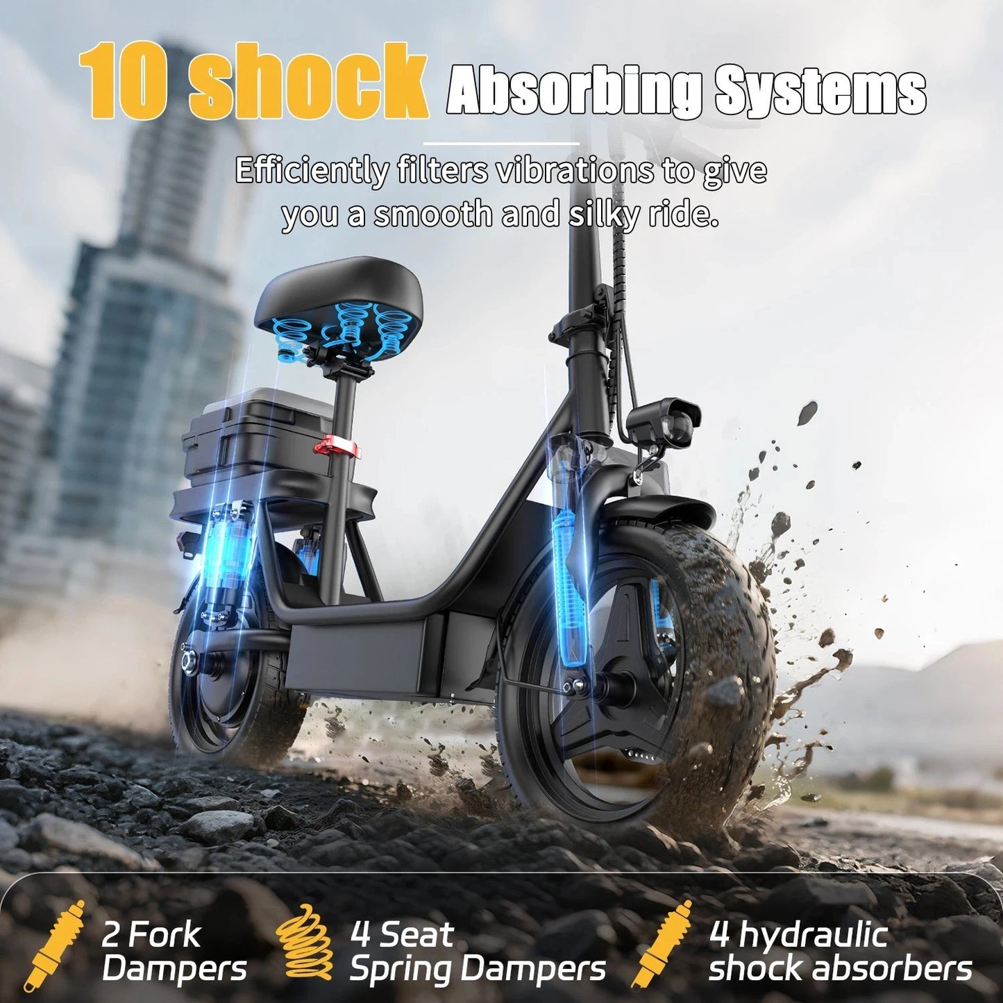 UPlee GQ8 Electric Folding Bike For Adults 250W 48V Battery