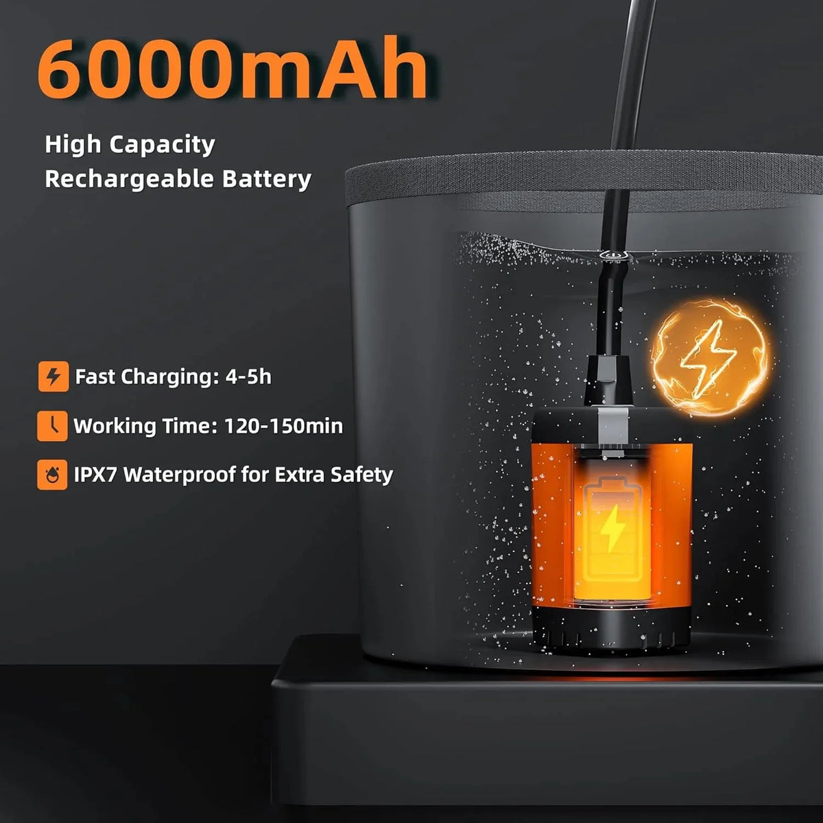 MORIKO Rechargeable Camping Shower with LED Display and Spray Modes